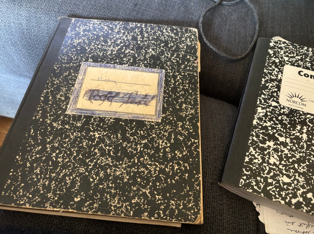 My 1966 poetry notebook on the left; one of my 2024 notebooks on the right. Some things don't change. I hope some things do.